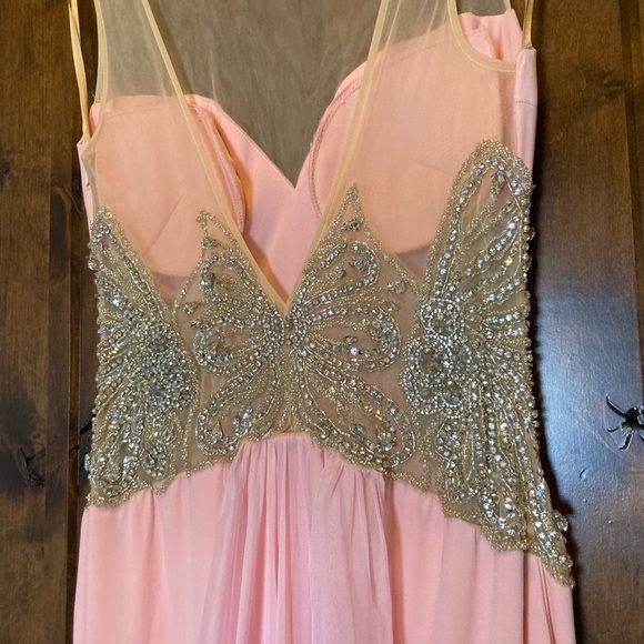 JOVANI Baby Pink Embellished Gown Sz. 6 - Picture 5 of 7